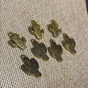 Gold Cactus Charms